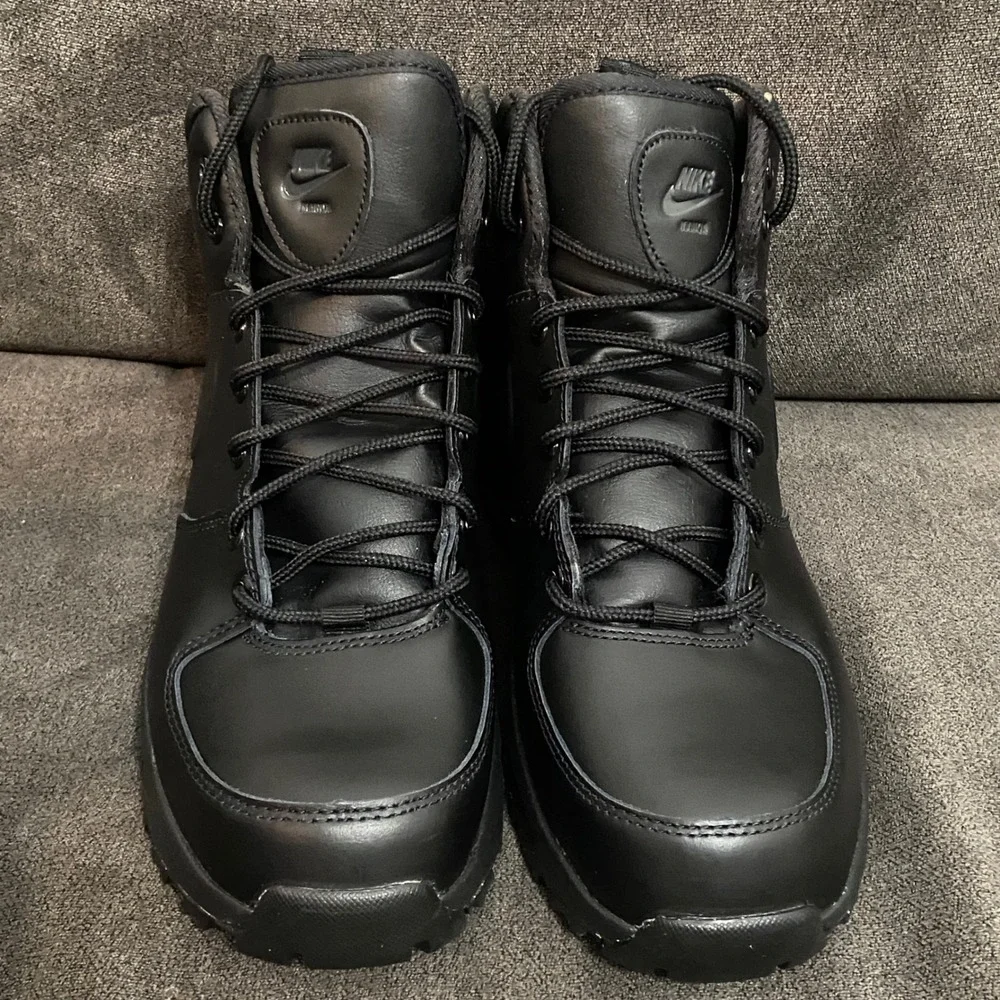 Nike Manoa Leather Boots Mens 9.5 Black Hiking Streetwear ACG Style 454350-003